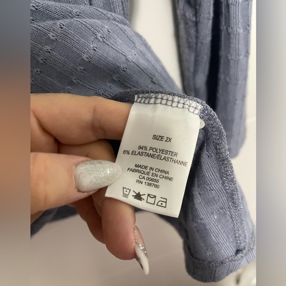 Sky blue Peplum Shirt - Picture 3 of 3